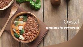  Presentation with brown rice - Audience pleasing slides consisting of bowl with tasty brown rice backdrop and a coral colored foreground