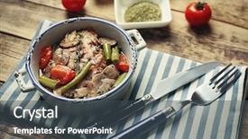  Presentation with hydroponics vegetables hydroponic vegetable - Slide deck consisting of bowl with tasty chicken marsala background and a  colored foreground