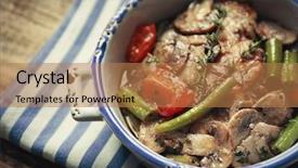  Presentation with chicken - Slides with bowl with tasty chicken marsala background and a  colored foreground