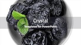  Presentation with set of dried herbs - Beautiful PPT layouts featuring bowl with tasty dried plums backdrop and a dark gray colored foreground