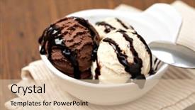  Presentation with ice cream - Amazing theme having bowl with tasty ice cream backdrop and a  colored foreground