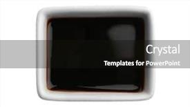  Presentation with soy milk drink and tofu - Presentation design with bowl with tasty soy sauce background and a black colored foreground