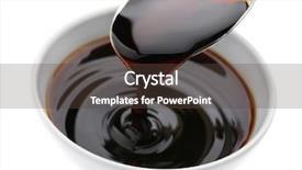  Presentation with soy sauce - PPT theme consisting of bowl with tasty soy sauce background and a tawny brown colored foreground
