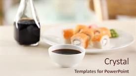  Presentation with soy sauce - Audience pleasing presentation design consisting of bowl with tasty soy sauce backdrop and a lemonade colored foreground