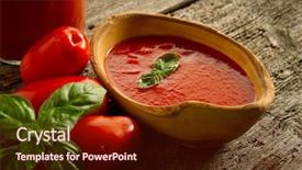 Presentation with tomato - PPT layouts enhanced with bowl with tomato sauce background and a tawny brown colored foreground