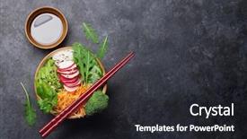  Presentation with hawaiian - Presentation theme having bowl with vegetables traditional hawaii background and a dark gray colored foreground