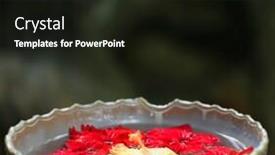  Presentation with tropical flowers - Audience pleasing presentation theme consisting of bowl with water and beautiful tropical flowers outdoors backdrop and a wine colored foreground