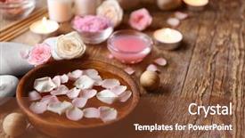  Presentation with bowl - PPT theme having bowl with water and rose background and a tawny brown colored foreground