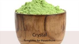  Presentation with sport nutrition whey protein powder - Amazing slide deck having bowl with wheat grass powder backdrop and a coral colored foreground
