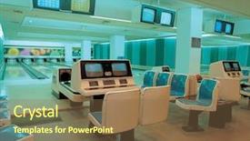  Presentation with tenpin bowling - Presentation theme featuring bowling alley background and a tawny brown colored foreground