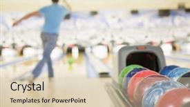  Presentation with bowling - Cool new presentation design with bowling ball machine with man backdrop and a lemonade colored foreground