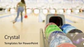  Presentation with bowling - Amazing presentation having bowling ball machine with woman backdrop and a lemonade colored foreground