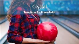  Presentation with bowling - Beautiful theme featuring bowling ball - bowler backdrop and a teal colored foreground