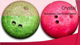  Presentation with bowling - PPT layouts consisting of green isolated on white background and a coral colored foreground