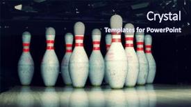  Presentation with bowling - Cool new presentation theme with bowling pins closeup backdrop and a wine colored foreground