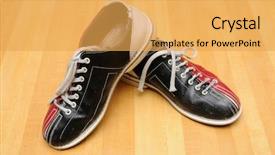  Presentation with bowling - Presentation enhanced with bowling shoes on the lane background and a yellow colored foreground