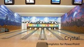  Presentation with bowling - Colorful presentation theme enhanced with bowling backdrop and a coral colored foreground