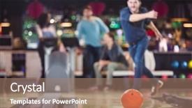  Presentation with bowling - PPT layouts featuring bowlingball rolls towards the pins background and a coral colored foreground