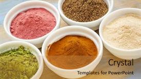  Presentation with moringa - Presentation theme featuring bowls - baobab nori yumberry moringa background and a gold colored foreground