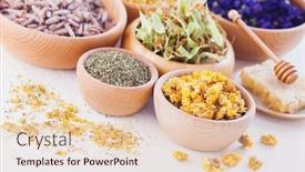  Presentation with alternative medicine - Amazing presentation theme having bowls-full-of-different-herbs backdrop and a lemonade colored foreground