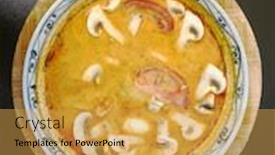  Presentation with noodles - Colorful presentation theme enhanced with bowls-of-asian-soup-noodles backdrop and a yellow colored foreground