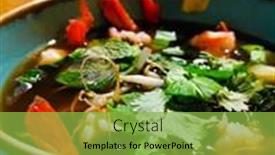  Presentation with noodles - Slide deck with bowls-of-asian-soup-noodles background and a yellow colored foreground