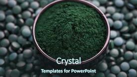  Presentation with algae - Beautiful theme featuring bowls of spirulina algae powder backdrop and a tawny brown colored foreground
