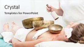  Presentation with copper - Cool new slides with bowls receiving singing bell sound backdrop and a cool aqua colored foreground