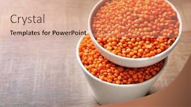  Presentation with lentils - Audience pleasing slides consisting of bowls with red lentils on wooden background backdrop and a coral colored foreground
