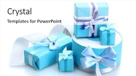  Presentation with gifts - Beautiful PPT theme featuring bows isolated on white backdrop and a white colored foreground