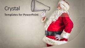  Presentation with announcement - PPT theme with voice box - santa claus' announcement background and a light gray colored foreground