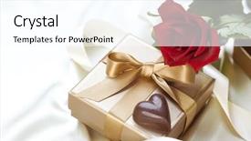  Presentation with heart medic - Presentation theme with gold box - valentine's gift chocolate heart background and a pink colored foreground