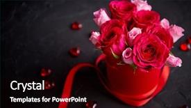  Presentation with red roses rose garden - Cool new PPT layouts with box and placed on black backdrop and a wine colored foreground
