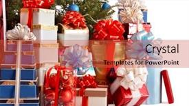  Presentation with gold silver - Theme consisting of box christmas tree with silver background and a red colored foreground