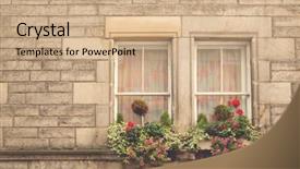  Presentation with airplane wing through airplane window - Beautiful PPT layouts featuring box detail on the royal backdrop and a coral colored foreground