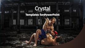  Presentation with fighters - Slide deck consisting of box fighters trainning mixed media background and a black colored foreground