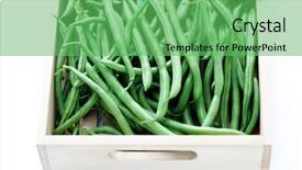  Presentation with french beans - PPT layouts featuring box full of beans - fruits background and a  colored foreground
