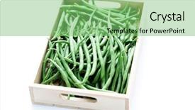  Presentation with cacao fruit raw cacao beans - Amazing PPT layouts having box full of beans - fruits backdrop and a seafoam green colored foreground