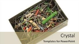  Presentation with electronic - Amazing presentation theme having box full of electronic resistors backdrop and a coral colored foreground