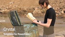  Presentation with old story book - Colorful theme enhanced with box girder - man find old book backdrop and a  colored foreground