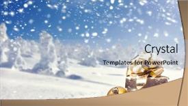  Presentation with pine trees - Cool new PPT layouts with box in front of snow backdrop and a light blue colored foreground
