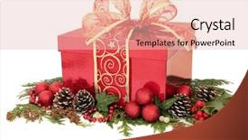  Presentation with red gold white - Beautiful presentation theme featuring box in red with gold backdrop and a lemonade colored foreground