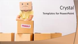  Presentation with unhappy - PPT layouts enhanced with box instead of his head background and a white colored foreground