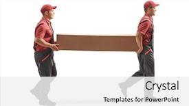  Presentation with full length portrait two men women brown sweater - Audience pleasing theme consisting of box isolated on white background backdrop and a white colored foreground