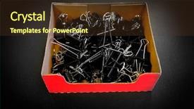  Presentation with binder - Audience pleasing slide set consisting of box of binder clips binderclips backdrop and a tawny brown colored foreground
