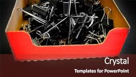  Presentation with outside the box - Presentation theme consisting of box of binder clips binderclips background and a tawny brown colored foreground