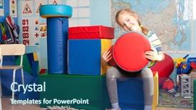  Presentation with nurse black children - Audience pleasing slide deck consisting of box of bricks at infant backdrop and a ocean colored foreground