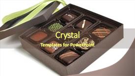  Presentation with chocolate - PPT layouts having box of chocolate candies background and a tawny brown colored foreground