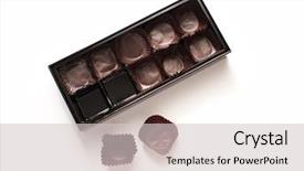  Presentation with confectionery - PPT layouts enhanced with box of chocolates or confectionery background and a light gray colored foreground
