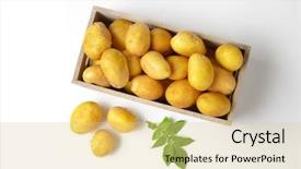  Presentation with potato - Presentation theme enhanced with box of fresh potatoes background and a lemonade colored foreground